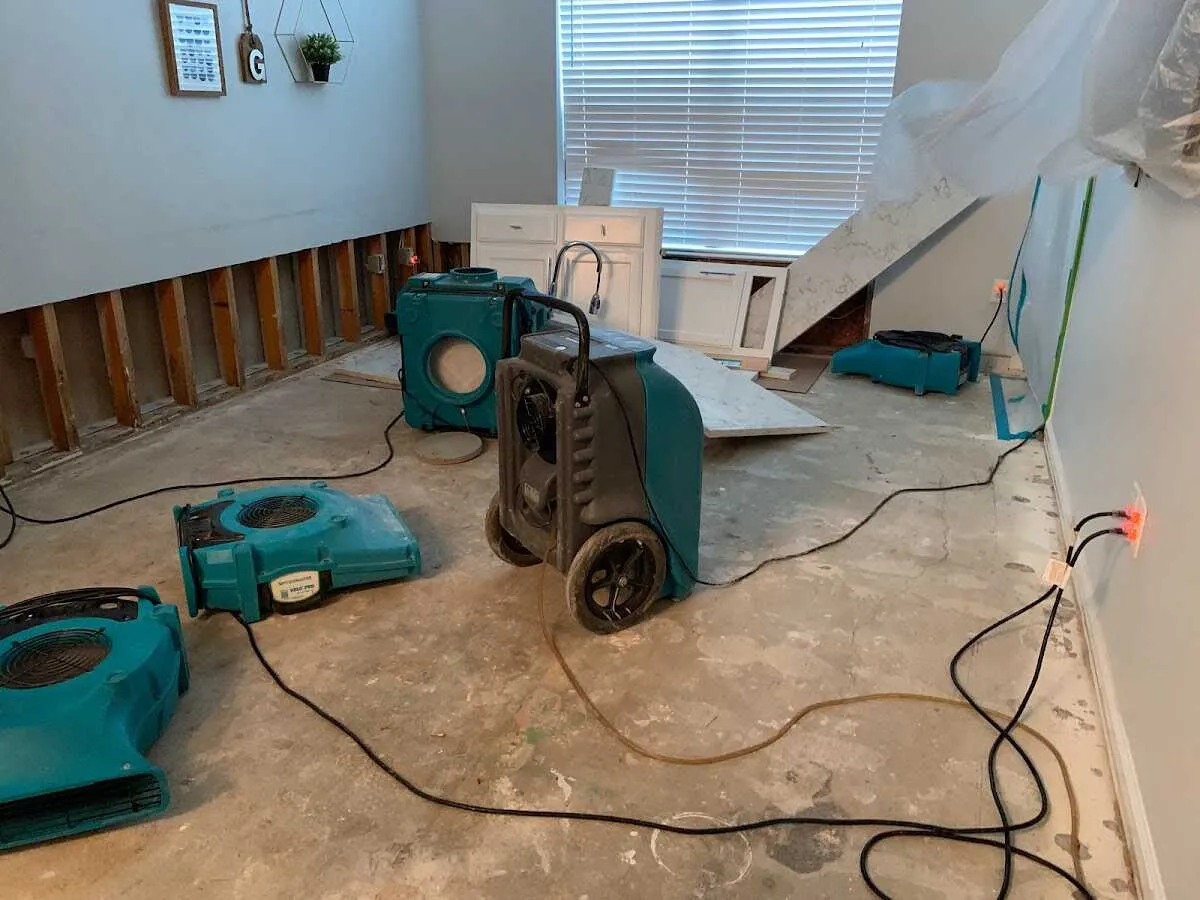 Dehumidifier in flood-cut room for Water Damage Restoration in Boise City
